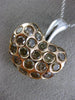 ESTATE LARGE 5.20CT MULTI COLOR DIAMOND 18KT 2 TONE GOLD 3D HEART SHAPE PENDANT