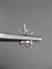 ESTATE SMALL .10CT DIAMOND 14KT WHITE GOLD CLASSIC OPEN HEART STUD EARRINGS