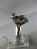 ESTATE LARGE 2.02CT WHITE & BLACK DIAMOND 18KT WHITE GOLD MULTI LEAF FLOWER RING