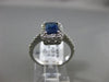 ESTATE 1.40CT DIAMOND & SAPPHIRE 14K WHITE GOLD HALO EMERALD CUT ENGAGEMENT RING