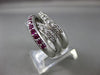 ESTATE WIDE 1.62CT DIAMOND & AAA RUBY 14KT WHITE GOLD 3D MULTI BAND X LOVE RING