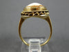 ANTIQUE LARGE .02CT DIAMOND 14KT YELLOW GOLD 3D LADY CAMEO OVAL FILIGREE RING