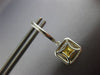 ESTATE 1.71CT WHITE & FANCY YELLOW DIAMOND 18KT 2 TONE GOLD DOUBLE HALO EARRINGS
