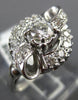 ANTIQUE WIDE .60CT DIAMOND 14KT WHITE GOLD 3D FILIGREE BOW ENGAGEMENT RING #5326
