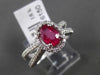 ESTATE 1.45CT DIAMOND & AAA RUBY 18KT WHITE GOLD HALO INFINITY ENGAGEMENT RING
