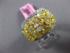 ESTATE LARGE 6.70CT WHITE & FANCY YELLOW DIAMOND 18KT GOLD 3D ANNIVERSARY RING
