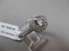 ESTATE 1.20CT DIAMOND 14KT WHITE GOLD 3D HALO TWO ROW ROUND ENGAGEMENT RING