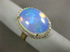 LARGE 7.95CT DIAMOND & AAA OPAL 14KT YELLOW GOLD 3D OVAL HALO ANNIVERSARY RING