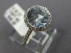ESTATE 1.91CT DIAMOND & AAA AQUAMARINE 14KT WHITE GOLD 3D HALO ENGAGEMENT RING
