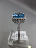 ESTATE 3.81CT DIAMOND & BLUE TOPAZ 14K WHITE GOLD SQUARE HALO FILIGREE OPEN RING