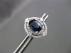 ESTATE LARGE 4.11CT DIAMOND SAPPHIRE 14K WHITE GOLD ETOILE HALO HANGING EARRINGS