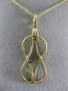 ESTATE .38CT WHITE & BLACK DIAMOND 14K YELLOW GOLD 3D INFINITY LOVE KNOT PENDANT