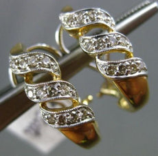 ESTATE .33CT DIAMOND 14KT WHITE & YELLOW GOLD 3 ROW FILIGREE CLIP ON EARRINGS