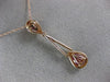 ESTATE 1.57CT DIAMOND & AAA RUBY 14KT ROSE GOLD 3D TEAR DROP FLOATING PENDANT