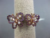 ESTATE WIDE .70CT DIAMOND & AAA AMETHYST 14KT ROSE GOLD 3D DOUBLE BUTTERFLY RING