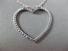 ESTATE LARGE .45CT DIAMOND 14KT WHITE GOLD 3D OPEN HEART FLOATING LOVE PENDANT