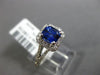 ESTATE 1.43CT DIAMOND & AAA SAPPHIRE 14KT WHITE GOLD SQUARE HALO ENGAGEMENT RING