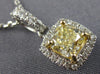 ESTATE 1.36CT WHITE & FANCY YELLOW DIAMOND 18KT 2 TONE GOLD 3D FILIGREE PENDANT