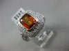 ESTATE 2.71CT DIAMOND & CITRINE 18KT WHITE GOLD 3D SQUARE BEZEL ENGAGEMENT RING