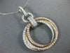 ESTATE 1.0CT DIAMOND 14KT TRI COLOR GOLD 3D CIRCLE OF LIFE OVERLAPPING PENDANT