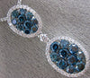 ESTATE LARGE 2.03CT WHITE & BLUE DIAMOND 14KT WHITE GOLD OVAL TEAR DROP PENDANT