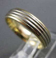 ESTATE 14KT WHITE & YELLOW GOLD MULTI ROW CLASSIC WEDDING BAND RING 5mm #23186