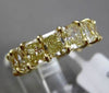 ESTATE LARGE 7.50CT FANCY DIAMOND 18KT YELLOW GOLD EMERALD CUT ETERNITY RING