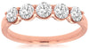 ESTATE 1.0CT DIAMOND 14KT ROSE GOLD 5 STONE SHARE PRONG WEDDING ANNIVERSARY RING