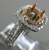 ESTATE 1.13CT DIAMOND 14KT WHITE & ROSE GOLD 3D HALO SEMI MOUNT ENGAGEMENT RING