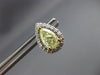 ESTATE .30CT WHITE & FANCY YELLOW DIAMOND 14K WHITE GOLD TEAR DROP STUD EARRINGS