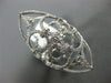 ESTATE EXTRA LARGE 1.33CT DIAMOND 14K WHITE GOLD OPEN FILIGREE FLEUR DE LIS RING