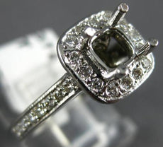 .63CT DIAMOND 14KT WHITE GOLD 3D SQUARE HALO SEMI MOUNT ENGAGEMENT RING #22374