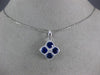 ESTATE 1.93CT DIAMOND & AAA SAPPHIRE 18KT WHITE GOLD SQUARE FLOWER STAR PENDANT