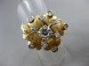 ANTIQUE LARGE .83CT ROUND OLD MINE DIAMOND 14KT WHITE & YELLOW GOLD FLOWER RING