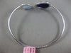 ESTATE LARGE .10CT DIAMOND & AAA MULTI GEM 14KT WHITE GOLD 3D BANGLE BRACELET