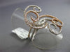 ESTATE LARGE .85CT DIAMOND 18K WHITE & ROSE GOLD DOUBLE ROW MULTI SWIRL FUN RING