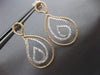 ESTATE .53CT DIAMOND 18KT 2 TONE GOLD 3D CLASSIC TEAR DROP LOVE HANGING EARRINGS