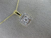 ESTATE .25CT DIAMOND 14KT TWO TONE GOLD 3D SQUARE CLUSTER HALO FLOATING PENDANT
