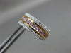 ESTATE 1.54CT WHITE & PINK DIAMOND 18KT ROSE GOLD 3D 3 ROW HEART HUGGIE EARRINGS