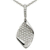 ESTATE .37CT ROUND DIAMOND 18KT WHITE GOLD 3D CLASSIC LEAF FLOATING FUN PENDANT