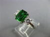 ESTATE 1.89CT DIAMOND & TOURMALINE 18K WHITE GOLD 3 STONE ENGAGEMENT RING #25289