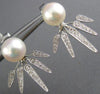 ESTATE .33CT DIAMOND & AAA SOUTH SEA PEARL 14KT WHITE GOLD SPIKE JACKET EARRINGS
