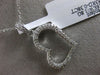 ESTATE .38CT DIAMOND 18K WHITE GOLD OPEN HEART PAVE LOVE FLOATING PENDANT CHAIN