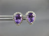 ESTATE 2.21CT DIAMOND & AAA AMETHYST 14K WHITE GOLD TEAR DROP HALO STUD EARRINGS