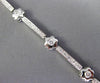 ANTIQUE 1.70CT DIAMOND 14KT WHITE GOLD 3D FLOWER BY THE YARD BRACELET #18273