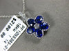 ESTATE 1.68CT DIAMOND & AAA SAPPHIRE 18KT WHITE GOLD 3D FLOWER FILIGREE PENDANT