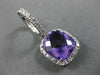 ESTATE LARGE 14.75CT DIAMOND & AMETHYST 18KT WHITE GOLD SQUARE HANGING EARRINGS