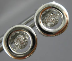 ESTATE .12CT DIAMOND 14KT WHITE GOLD 3D CLUSTER DANCING DIAMOND STUD EARRINGS