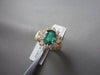 ESTATE 3.34CT DIAMOND & AAA COLOMBIAN EMERALD 14KT YELLOW GOLD FLOWER HALO RING