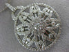 ESTATE LARGE 3.38CT DIAMOND 14KT WHITE GOLD 3D CIRCULAR FLOWER SNOWFLAKE PENDANT